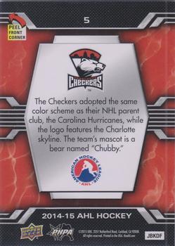 2014-15 Upper Deck AHL - Logo Stickers #5 Charlotte Checkers Back