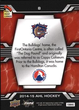 2014-15 Upper Deck AHL - Logo Stickers #8 Hamilton Bulldogs Back