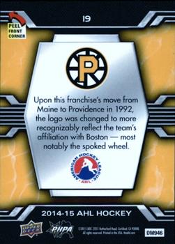 2014-15 Upper Deck AHL - Logo Stickers #19 Providence Bruins Back