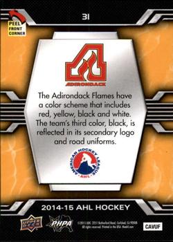 2014-15 Upper Deck AHL - Logo Stickers #31 Adirondack Flames Back