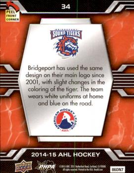 2014-15 Upper Deck AHL - Logo Stickers #34 Bridgeport Sound Tigers Back