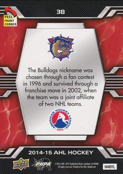 2014-15 Upper Deck AHL - Logo Stickers #38 Hamilton Bulldogs Back