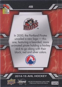 2014-15 Upper Deck AHL - Logo Stickers #48 Portland Pirates Back