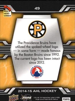 2014-15 Upper Deck AHL - Logo Stickers #49 Providence Bruins Back