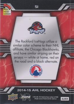 2014-15 Upper Deck AHL - Logo Stickers #51 Rockford IceHogs Back