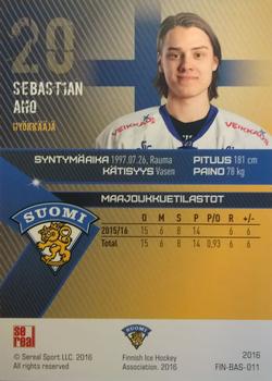2016 Sereal Team Finland #FIN-BAS-011 Sebastian Aho Back