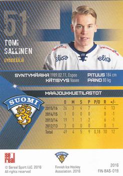 2016 Sereal Team Finland #FIN-BAS-019 Tomi Sallinen Back