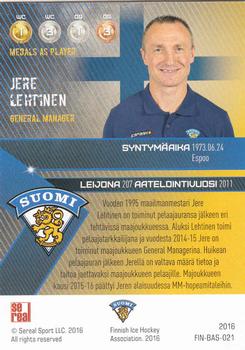2016 Sereal Team Finland #FIN-BAS-021 Jere Lehtinen Back