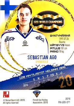 2016 Sereal Team Finland - U20 #FIN-U20-011 Sebastian Aho Back