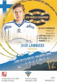 2016 Sereal Team Finland - U20 #FIN-U20-017 Juho Lammikko Back