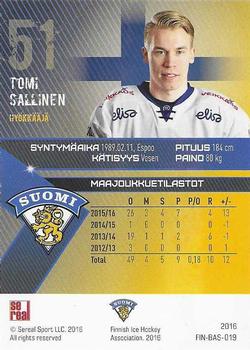 2016 Sereal Team Finland - Blue #FIN-BAS-019 Tomi Sallinen Back