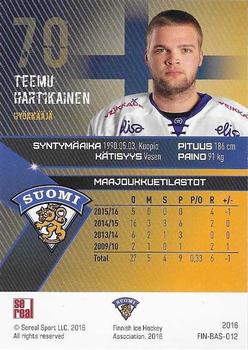 2016 Sereal Team Finland - Silver #FIN-BAS-012 Teemu Hartikainen Back