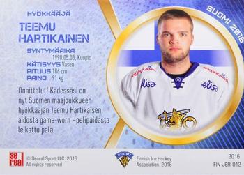 2016 Sereal Team Finland - Jerseys #FIN-JER-012 Teemu Hartikainen Back