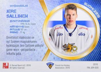 2016 Sereal Team Finland - Jerseys #FIN-JER-020 Jere Sallinen Back