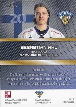 2016 Sereal Team Finland - Letters #FIN-LTR-011 Sebastian Aho Back