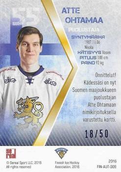 2016 Sereal Team Finland - Autographs #FIN-AUT-009 Atte Ohtamaa Back