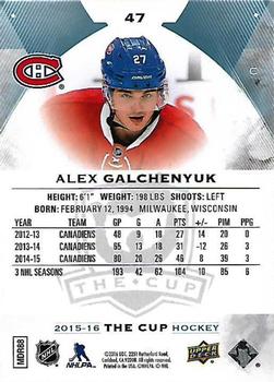 2015-16 Upper Deck The Cup #47 Alex Galchenyuk Back