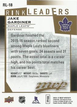 2016-17 Upper Deck MVP - Rinkleaders #RL-18 Jake Gardiner Back