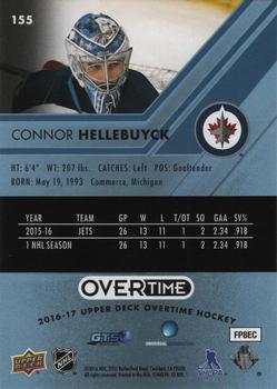 2016-17 Upper Deck Overtime - Blue Foil #155 Connor Hellebuyck Back