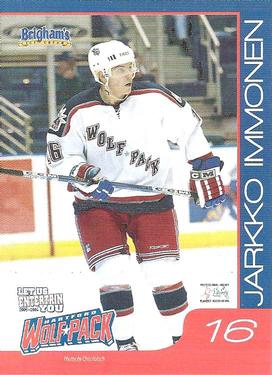 2005-06 Brigham's Ice Cream Hartford Wolf Pack (AHL) Kid's Club #NNO Jarkko Immonen Front