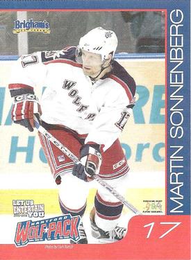 2005-06 Brigham's Ice Cream Hartford Wolf Pack (AHL) Kid's Club #NNO Martin Sonnenberg Front