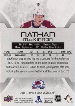 2016-17 SPx #10 Nathan MacKinnon Back
