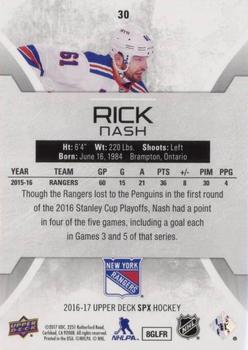 2016-17 SPx #30 Rick Nash Back