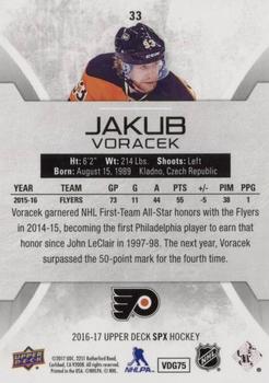 2016-17 SPx #33 Jakub Voracek Back