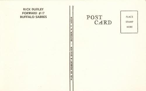 1974-75 Buffalo Sabres Postcards #NNO Rick Dudley Back