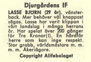 1961 Alfa Ishockey (Swedish) #NNO Lars Björn Back