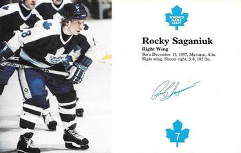 1980-81 Toronto Maple Leafs #NNO Rocky Saganiuk Front