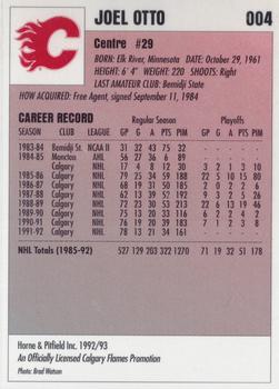 1992-93 IGA Calgary Flames #004 Joel Otto Back