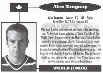 1997-98 Halifax Mooseheads (QMJHL) Second Edition #27 Alex Tanguay Back