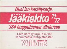 1971-72 Williams Jaakiekko (Finnish) #17 Vladislav Tretjak Back
