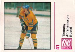 1971-72 Williams Jaakiekko (Finnish) #41 Thommy Abrahamsson Front