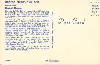 1971-72 Buffalo Sabres Postcards #82269-C Punch Imlach Back