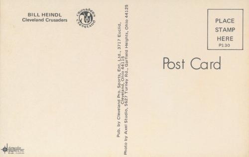 1973-74 Cleveland Crusaders (WHA) Postcards #NNO Bill Heindl Back