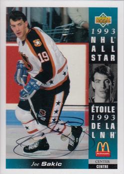1993-94 Upper Deck McDonald's NHL All-Stars - Autographs #McD-24 Joe Sakic Front