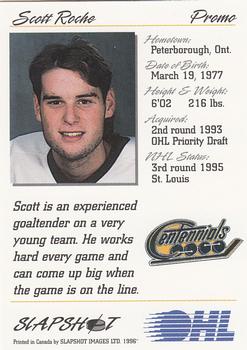 1995-96 Slapshot OHL - Promos #NNO Scott Roche Back