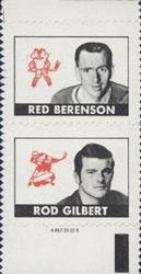 1969-70 Topps - All-Star Stamp Pairs #NNO Red Berenson / Rod Gilbert Front