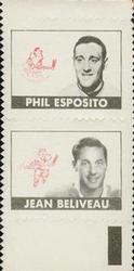 1969-70 Topps - All-Star Stamp Pairs #NNO Phil Esposito / Jean Beliveau Front