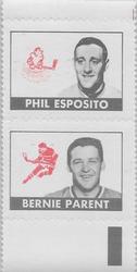 1969-70 Topps - All-Star Stamp Pairs #NNO Phil Esposito / Bernie Parent Front