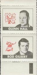 1969-70 Topps - All-Star Stamp Pairs #NNO Glenn Hall / Rod Gilbert Front