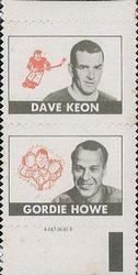 1969-70 Topps - All-Star Stamp Pairs #NNO Dave Keon / Gordie Howe Front