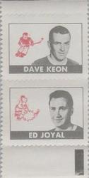 1969-70 Topps - All-Star Stamp Pairs #NNO Dave Keon / Ed Joyal Front