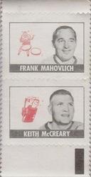 1969-70 Topps - All-Star Stamp Pairs #NNO Frank Mahovlich / Keith McCreary Front