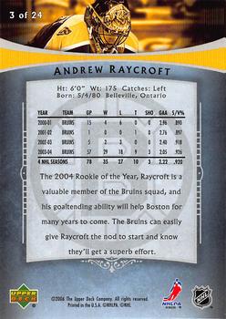 2005-06 Upper Deck Boston Bruins #3 Andrew Raycroft Back