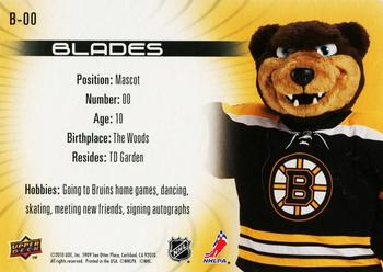 2010-11 Upper Deck Boston Bruins #B-00 Blades (Mascot) Back