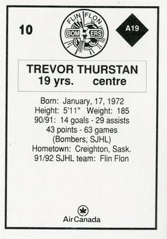 1991-92 Air Canada/Old Dutch SJHL #A19 Trevor Thurstan Back