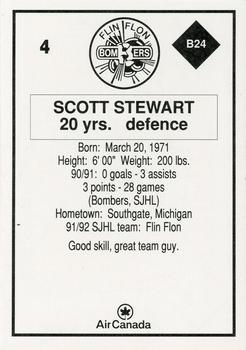 1991-92 Air Canada/Old Dutch SJHL #B24 Scott Stewart Back